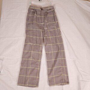 Scotch & Soda Maison Scotch Plaid Pants Womens XS Belted Houndstooth Office